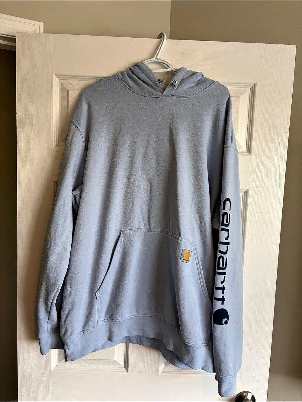 Carhartt Loose Fit Midweight Logo Sleeve Graphic Sweatshirt Hoodie Blue 2XL